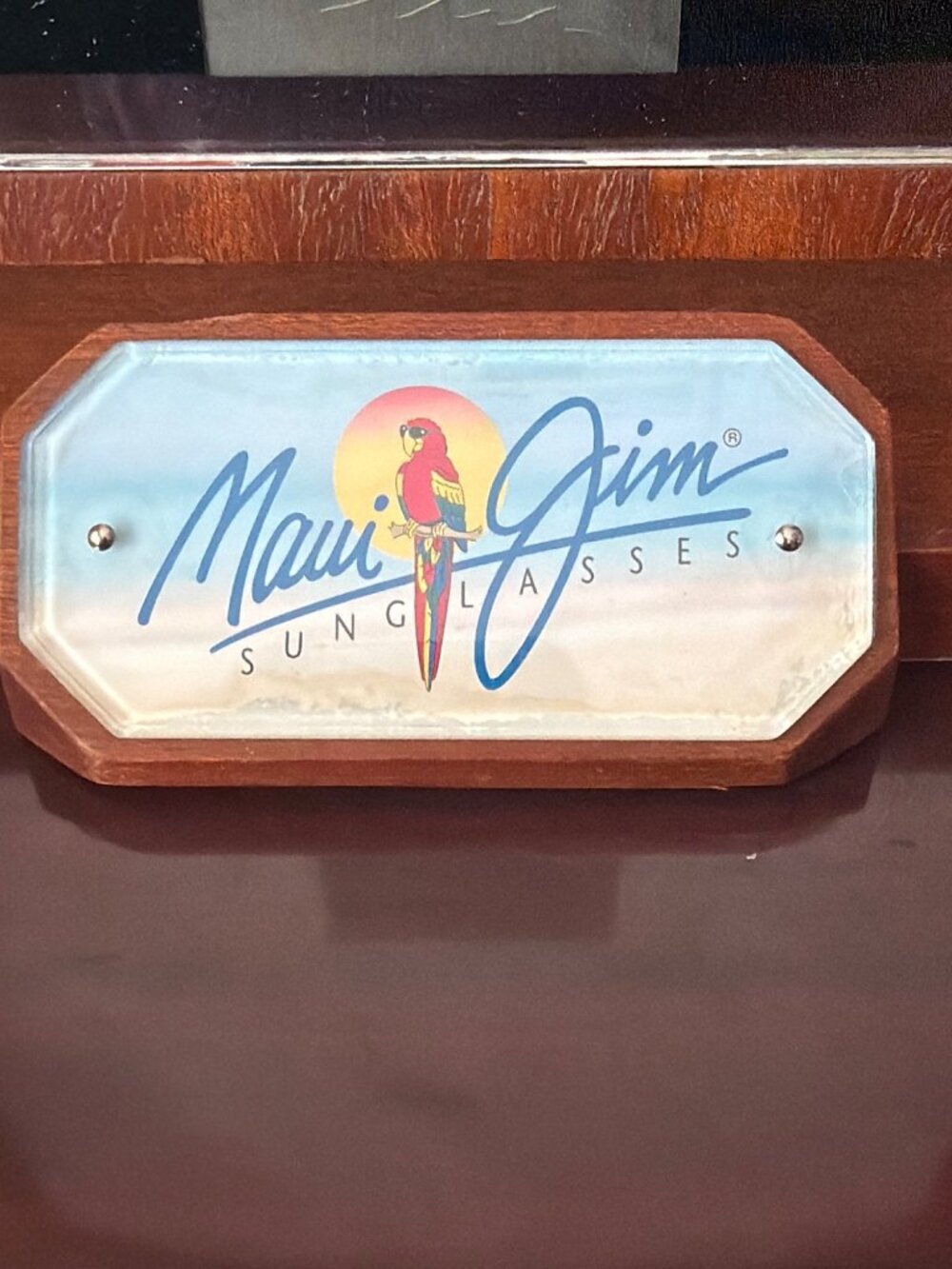 Maui Jim Sunglasses Dealer Display Wood Vanity Countertop Tilt Mirror - Picture 7 of 12